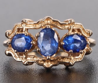 BLUE SAPPHIRE 14K YELLOW GOLD LADIES RING
