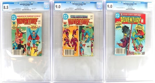 ADVENTURE COMICS #491, 493, & 495 CGC GRADE COMICS
