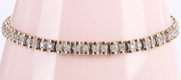0.54CTW DIAMOND 10K YELLOW GOLD LADIES BRACELET