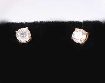 14K YELLOW GOLD 0.90CTW DIAMOND STUD EARRINGS