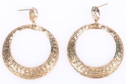 14K YELLOW GOLD LADIES HOOP EARRINGS