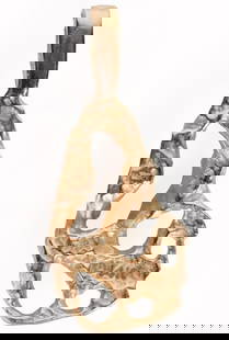 14K YELLOW GOLD ABSTRACT UNISEX PENDANT: 14K yellow gold abstract unisex pendant.Size: 1.0" lengthCondition: Very fine.