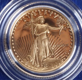 1989 P 1/10 OZT PROOF $5 FINE GOLD AMERICAN EAGLE