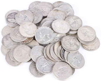 ASSORTED 90% SILVER WASHINGTON QUARTERS - (62)