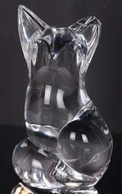 STEUBEN VINTAGE CRYSTAL FOX SIGNED PAPERWEIGHT