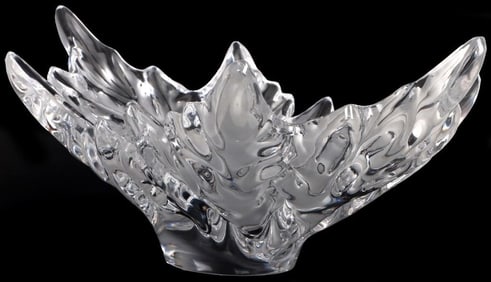 VINTAGE LALIQUE CHAMPS-ELYSEES LEAF DESIGN BOWL