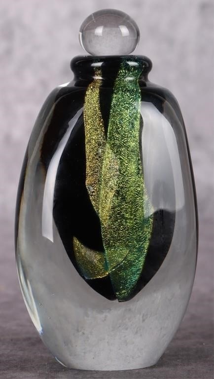ROBERT EICKHOLT SIGNED ART GLASS PERFUME BOTTLE (1 of 5)