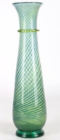 STUDIO PARAN HAND BLOWN GREEN ART GLASS VASE
