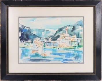 BERNARD ZALUSKY WATERCOLOR LANDSCAPE