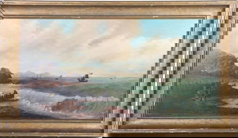 M. H. DANFORTH ORIGINAL SEASCAPE PAINTING FRAMED