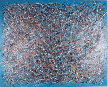 AFTER J. POLLOCK ABSTRACT OIL ON CANVAS