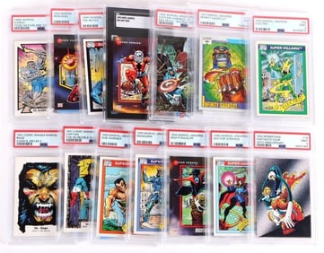 ASSORTED MARVEL COMIC CARDS LOT OF 14