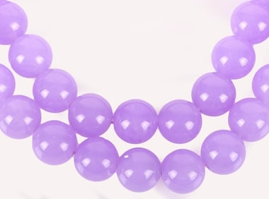 LARGE BEADED LAVENDER JADE CHINESE NECKLACE