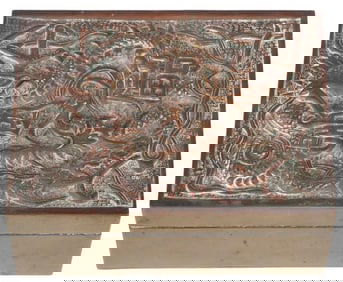 ANCIENT CHINESE BRASS CIGARETTE DRAGON BOX