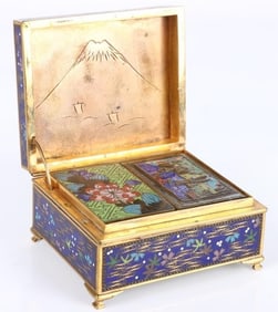 JAPANESE CLOISONNE TRINKET BOX MEJI PERIOD