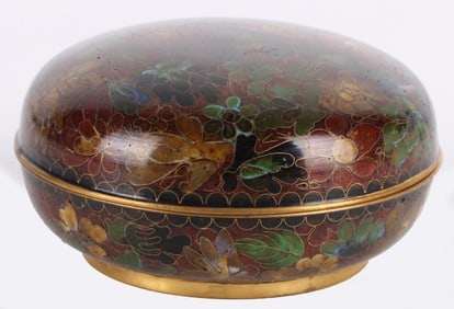 VINTAGE CHINESE CLOISONNE ENAMEL TRINKET BOX