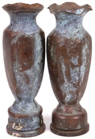 WW2 US NAVEL 40MM MK 2 SHELL TRENCH ART VASES (2)