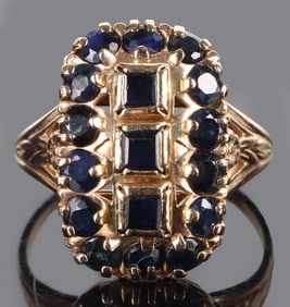 BLUE SAPPHIRE 10K YELLOW GOLD LADIES RING