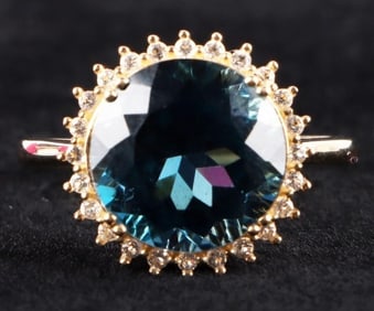 BEAUTIFUL 6CT LONDON BLUE TOPAZ LADIES 10K RING