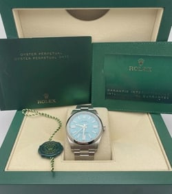 ROLEX OYSTER PERPETUAL 41MM TURQUOISE DIAL 124300