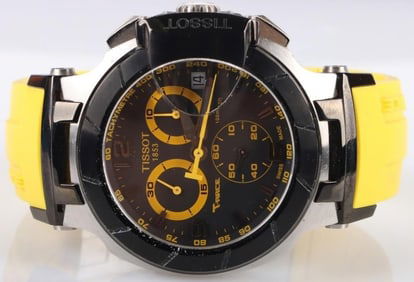 TISSOT T-RACE MEN'S BLACK & YELLOW WRISTWATCH
