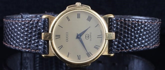 VINTAGE GUCCI 3400F M GOLD PLATED QUARTZ WATCH