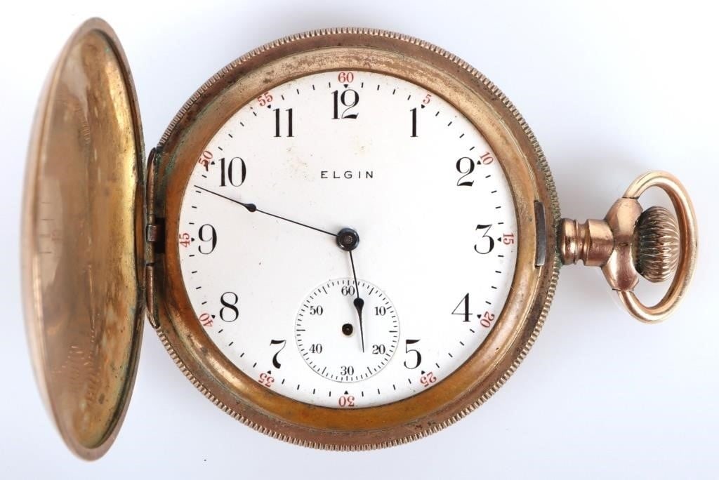 ANTIQUE BIRD & FLOWER CASE ELGIN GOLD FILLED WATCH (1 of 3)