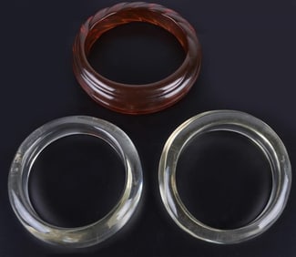 VINTAGE LADIES BAKELITE BANGLE BRACELETS LOT OF 3