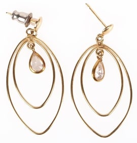 18K YELLOW GOLD LADIES EARRINGS