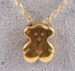 18K YELLOW GOLD TOUS BEAR MOTIF LADIES NECKLACE