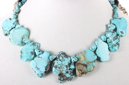 CHUNKY GENUINE TURQUOISE LADIES NECKLACE