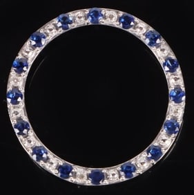 10K WHITE GOLD BLUE TOPAZ LADIES PENDANT
