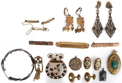 100+ YR OLD 12K GOLD STERLING SILVER AND OTHER 14