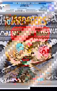 THE AVENGERS #9 - 1ST WONDER MAN - CGC 9.0: The Avengers #9 collectible comic book. 1st appearance and death of Wonder Man, later resurrected. [June 2022 - official series announced featuring Wonder Man for Disney+ with Yahya Abdul-Mateen II ca