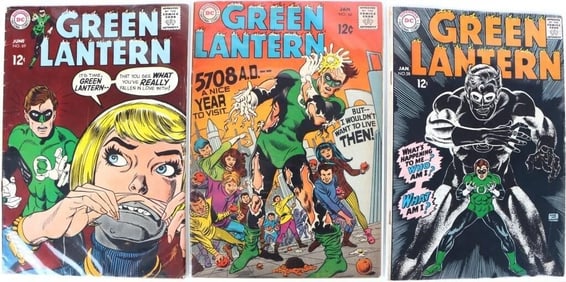 GREEN LANTERN KEY SILVER AGE COMIC BOOKS - (3)