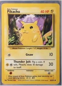 POKEMON PIKACHU 1ST EDITION 58/102 BASE CARD 1999