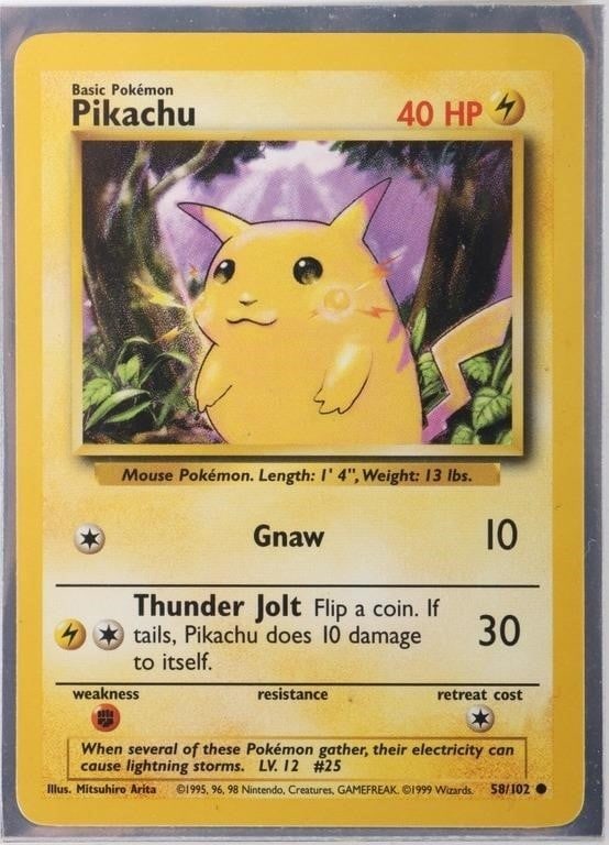 POKEMON PIKACHU 1ST EDITION 58/102 BASE CARD 1999 (1 of 1)