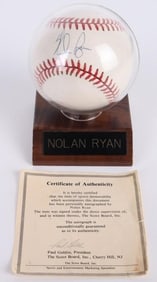 NOLAN RYAN AUTOGRAPHED BASEBALL W/ COA