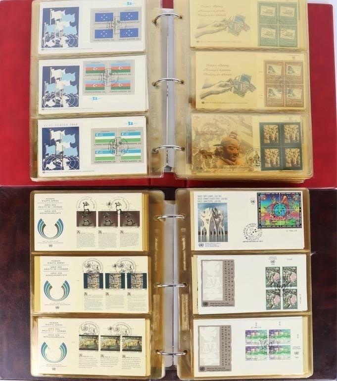 1990'S UNITED NATION STAMP COLLECTION - 2 BINDERS (1 of 10)