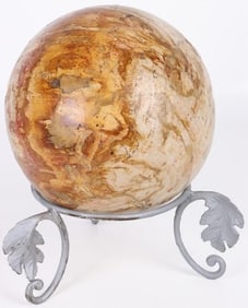 23.5 LBS POLISHED DESERT JASPER SPHERE W/ STAND