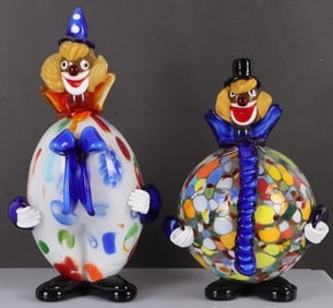 VINTAGE MURANO GLASS CONFETTI HAND-BLOWN CLOWNS