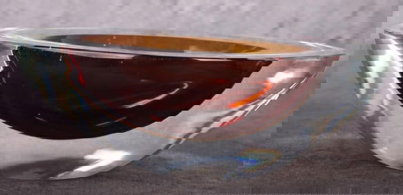 GINO CENEDESE MURANO AMBER ART GLASS BOWL
