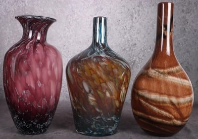 MURANO & ART GLASS COLLECTIBLE LARGE VASES