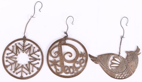 TAXCO MEXICO STERLING SILVER CHRISTMAS ORNAMENTS