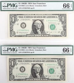 1963B FR#1902-L $1 SAN FRANCISCO BILL PMG 66 - (2)