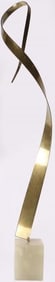 CURTIS JERE VINTAGE BRASS RIBBON SCULPTURE