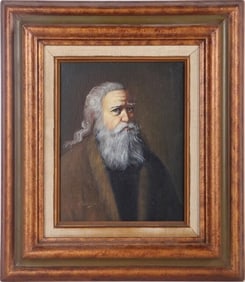 SIGNED DAVID PELBAM PORTRAIT OIL ON CANVAS FRAMED