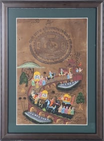 INDIAN ROYAL PROCESSION ON STAMP PAPER PAINTING