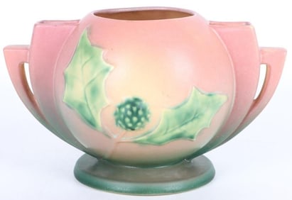 VINTAGE ROSEVILLE POTTERY THORNAPPLE PINK BOWL