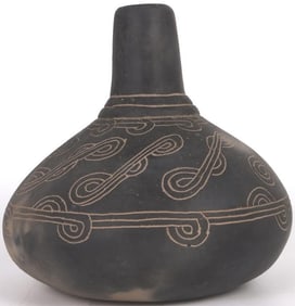 ORNATE PRIMITIVE-STYLE ANCIENT HANDS REPLICA VASE